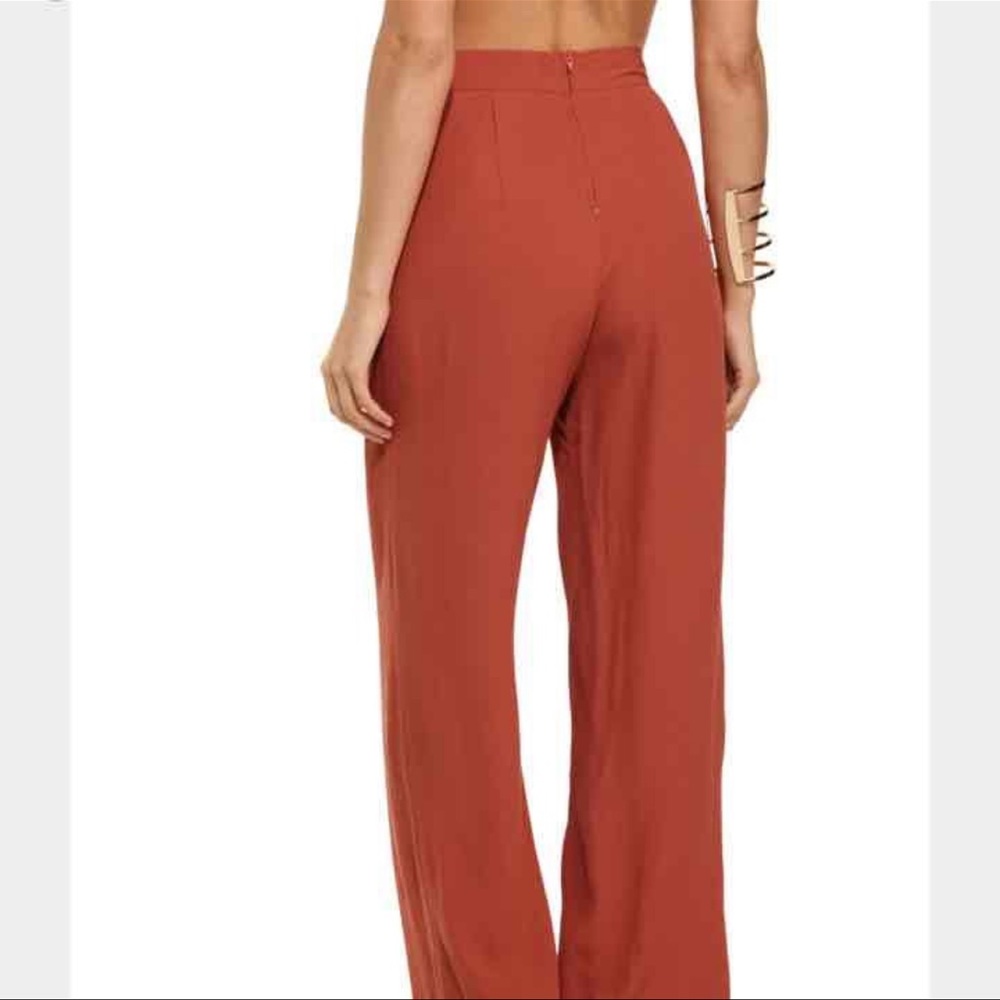High waist Windsor rust linen pants - Picture 3 of 4